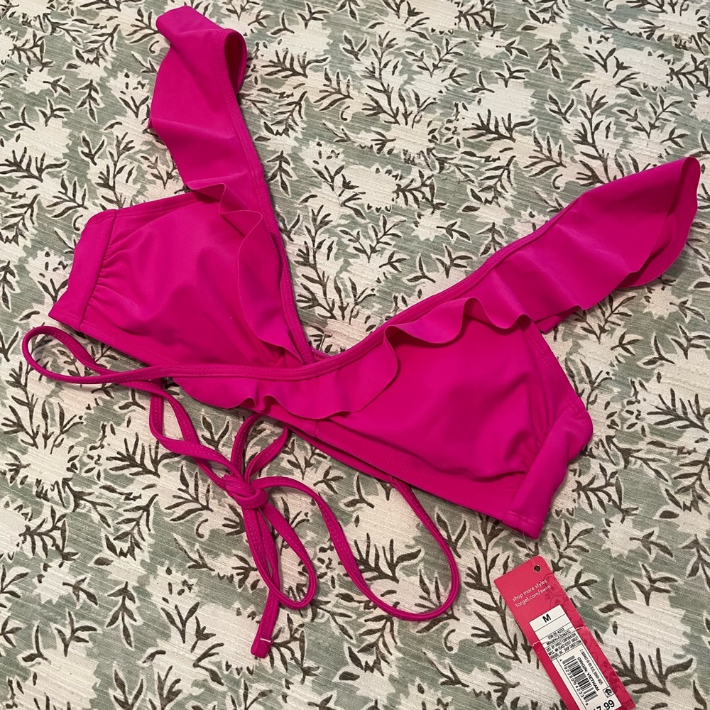 Pink Ruffle Bikini Top - Picture 2 of 3